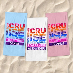 Personalized Cruise Squad 2025 Beach Towel, Sea Trip Accessories