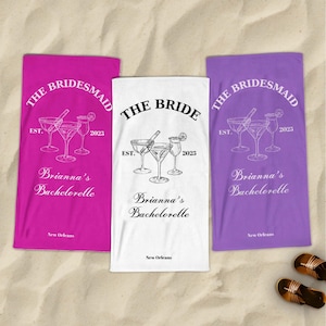 Beach Bachelorette Party Beach Towels, Maid Of Honor Gift, Beach Wedding Favor, camp Bach Bachelorette Weekend Ideas, Beach Bride Towel