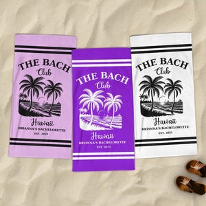 The Bach Club Beach Towel, Custom Bachelorette Towels, Lake Camping Bachelorette, Bride Team Gift, Bach Party, Bachelorette Beach Gifts
