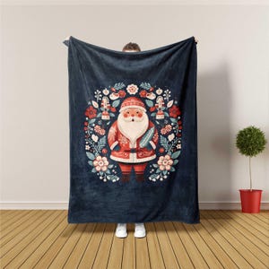 Skandinavische Weihnachtsmann-Decke, Weihnachten skandinavisches Wohndekor, Winterdecke, Urlaub auf dem Bauernhaus Geschenk, Hygge-Weihnachtsdekoration