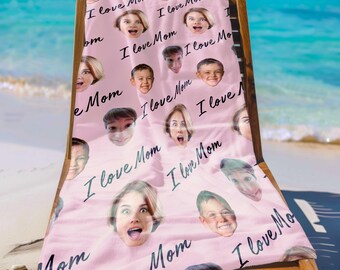 Toalla de playa con foto divertida del Día de la Madre, regalo personalizado para mamá y abuela.