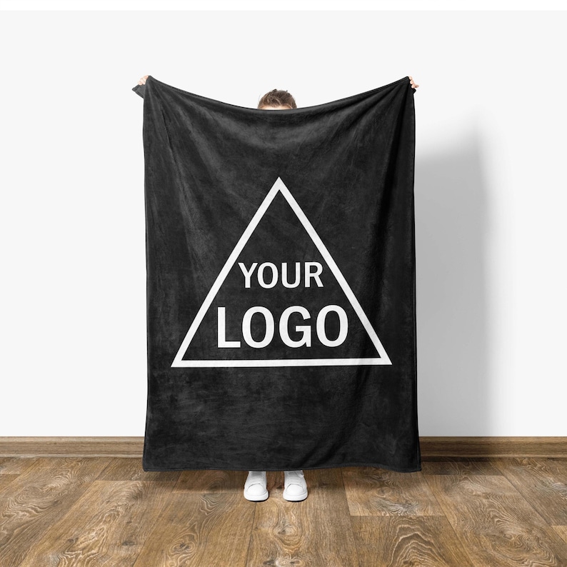 Custom Logo Blanket, Personalized Minky Fleece Throw image 4