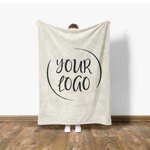Custom Logo Blanket, Personalized Minky Fleece Throw image 2
