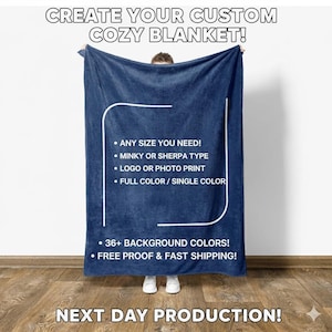 Manta con logotipo personalizado: regalo corporativo, Minky o Sherpa