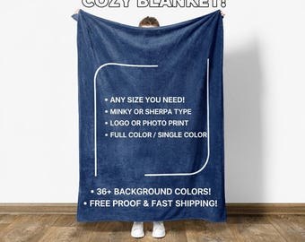 Custom Logo Blanket: Corporate Gift, Minky or Sherpa