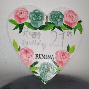 Birthday Wooden Heart Plaque