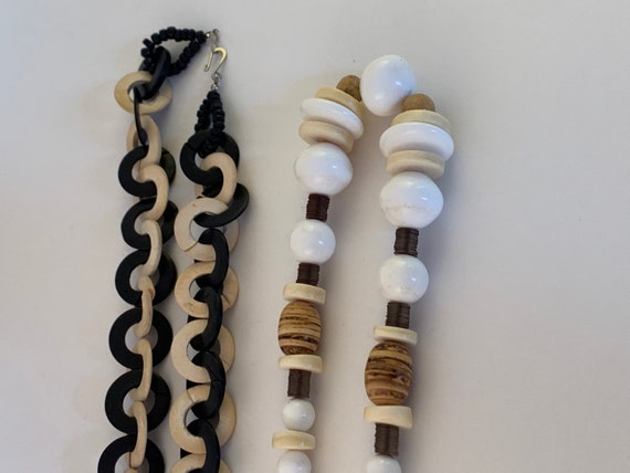 Vintage Wood and Plastic Necklaces, set of 2 - image 2