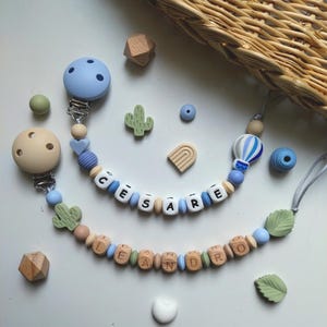 Spedizione Gratuita, Anche Lettere Legno, Catenella portaciuccio con Nome, Catenella portaciuccio personalizzata
