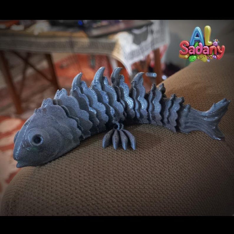 3D Print Articulated Fish: Movable Desk Decor (digital File) - Etsy