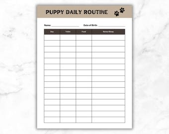 Puppy Potty Training Tracker | Dog Potty Log Printable | Daily Puppy ...