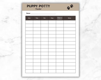 Puppy Potty Training Tracker | Digital Printable Log