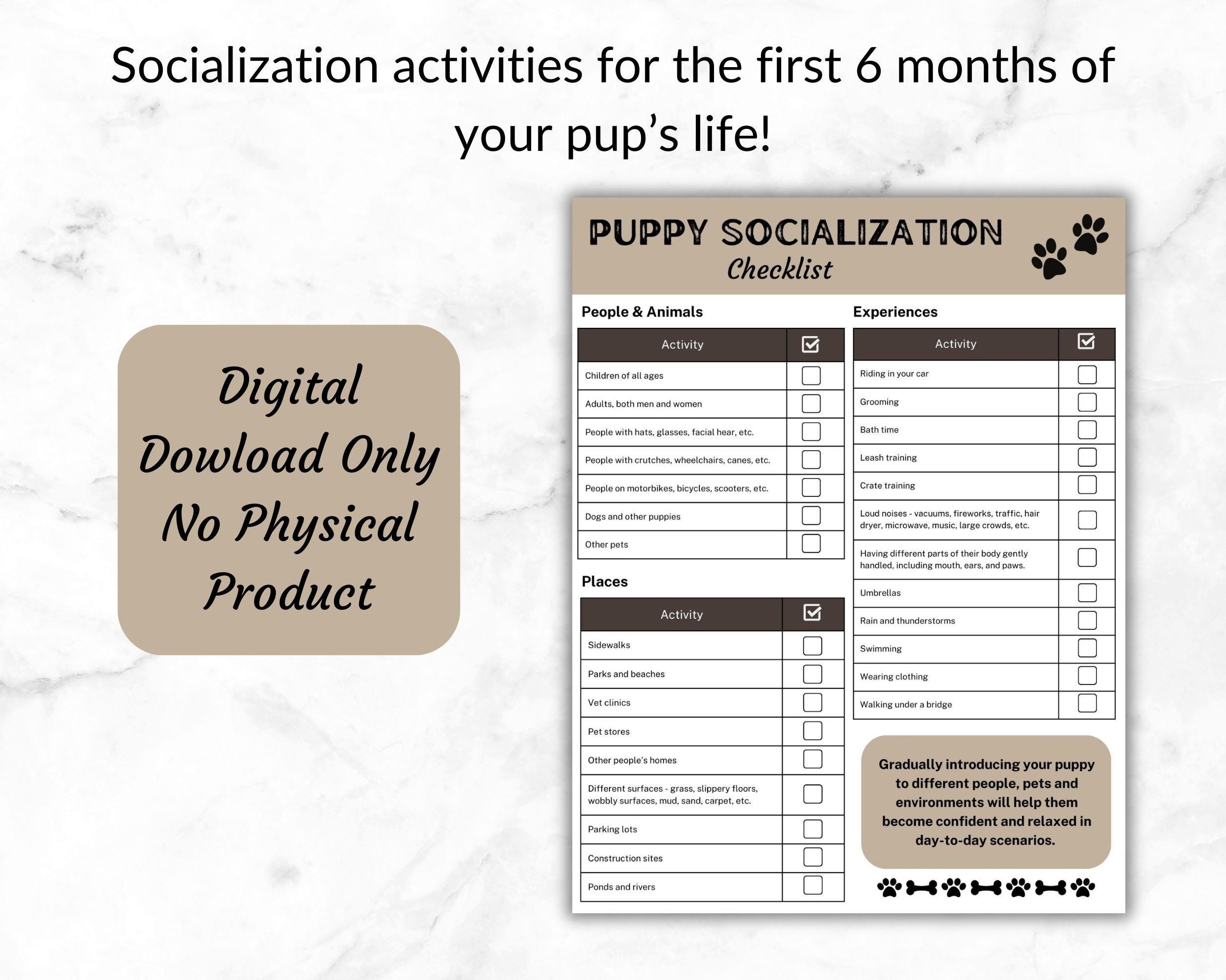 Puppy Socialization Checklist: Essential Guide (digital Download) - Etsy