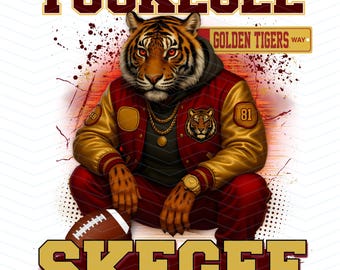 Tuskegee Golden Tigers PNG, Skeggee Mascot Sublimation Design, HBCU Pride Shirt PNG, Digital Download for T-Shirts