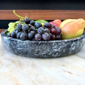 30 cm Marmor Obst Servierplatte, Tiger schwarz-grau-weißer Marmor, dekorative Naturmarmorschale, Sushi Servierplatte, Geschenke für Sie
