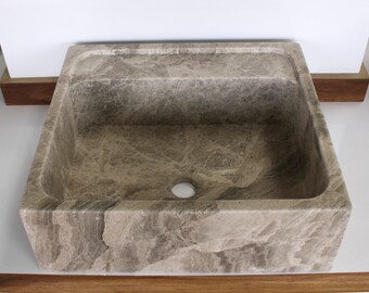 Marmor Waschbecken: Rechteckiges Becken