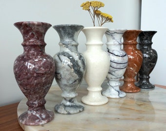 Natural Marble vases, 9" (23 cm) height, rare to find vase collection, genuine marble stone vases, interior object, home decor, gift for her