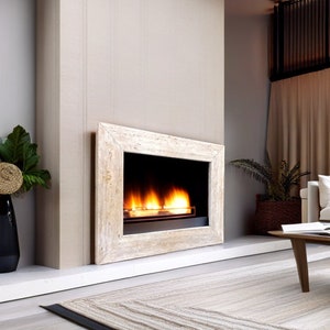 Natural travertine fireplace frame, custom design frame, 4 pieces frame for fireplace decoration