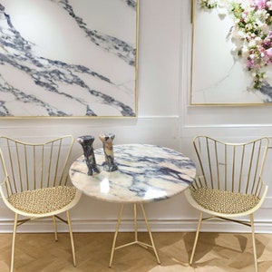 Calacatta Viola Marble Table Top: 32&quot; Circular Natural Stone