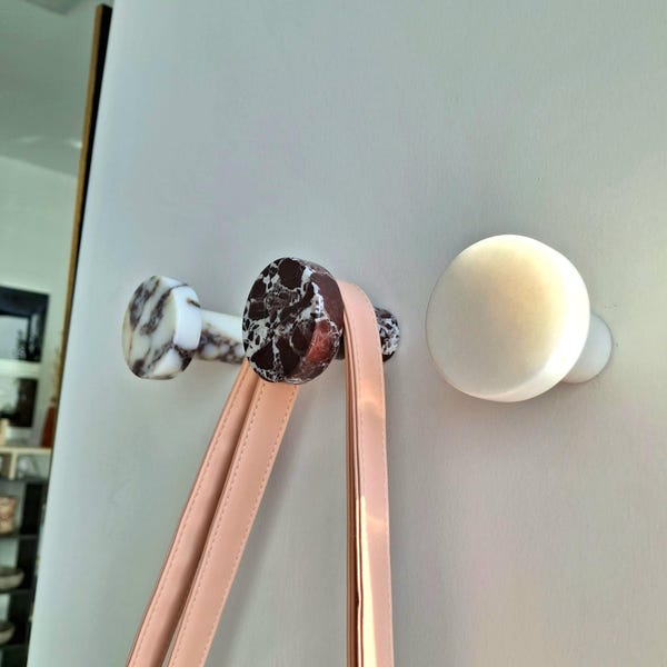 Natural Marble Wall Hook: Jewelry, Purse & Accessory Hanger