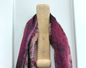 Natural Travertine Wall Hook: Scarf & Handbag Hanger