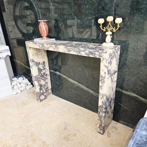 40&quot; (102 cm) Natural marble Console table, Calacatta Viola marble Console table, large console side table, home gifts