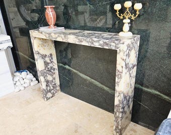 Calacatta Viola Marble Console Table: 40&quot; Living Room Side Table