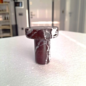 Natural Marble Wall Hook: Jewelry, Purse & Accessory Hanger ROSSO LEVANTO