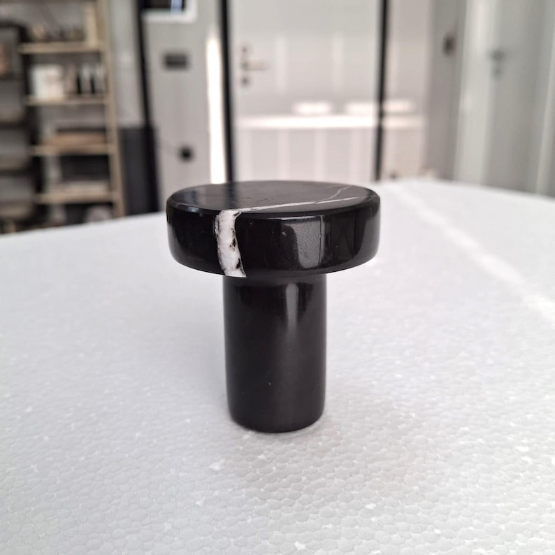 Natural Marble Wall Hook: Jewelry, Purse & Accessory Hanger ALEXANDRETTE BLACK