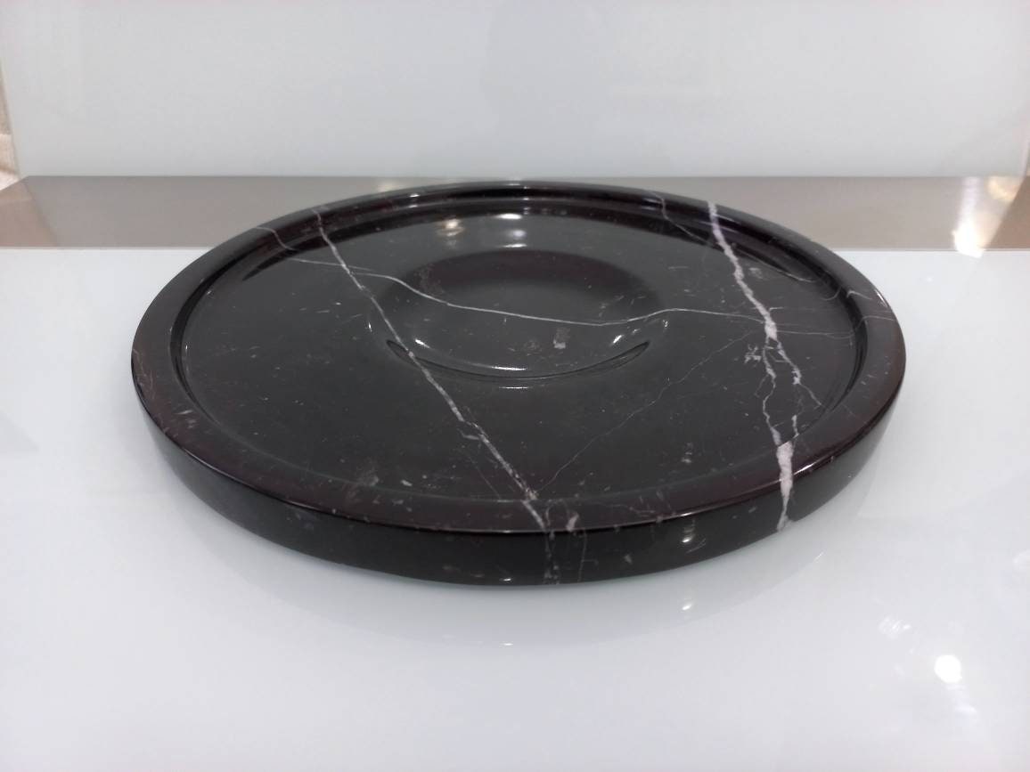 10 Marble Serving Platter Natural Black Marble Platter Etsy