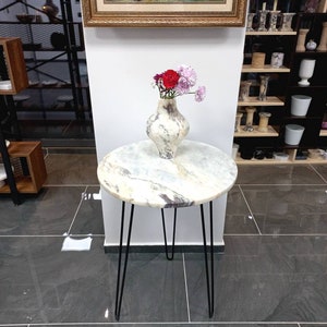 Calacatta Viola Marble Coffee Table Top: Round Polished Stone (22&quot;)