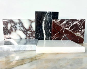 Custom Cut Marble Plates: Calacatta Viola, Rosso Levanto, Alexandrette Black, Afyon White, Afyon Gray