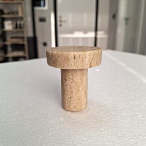 Natural Marble Wall Hook: Jewelry, Purse & Accessory Hanger BEIGE TRAVERTINE