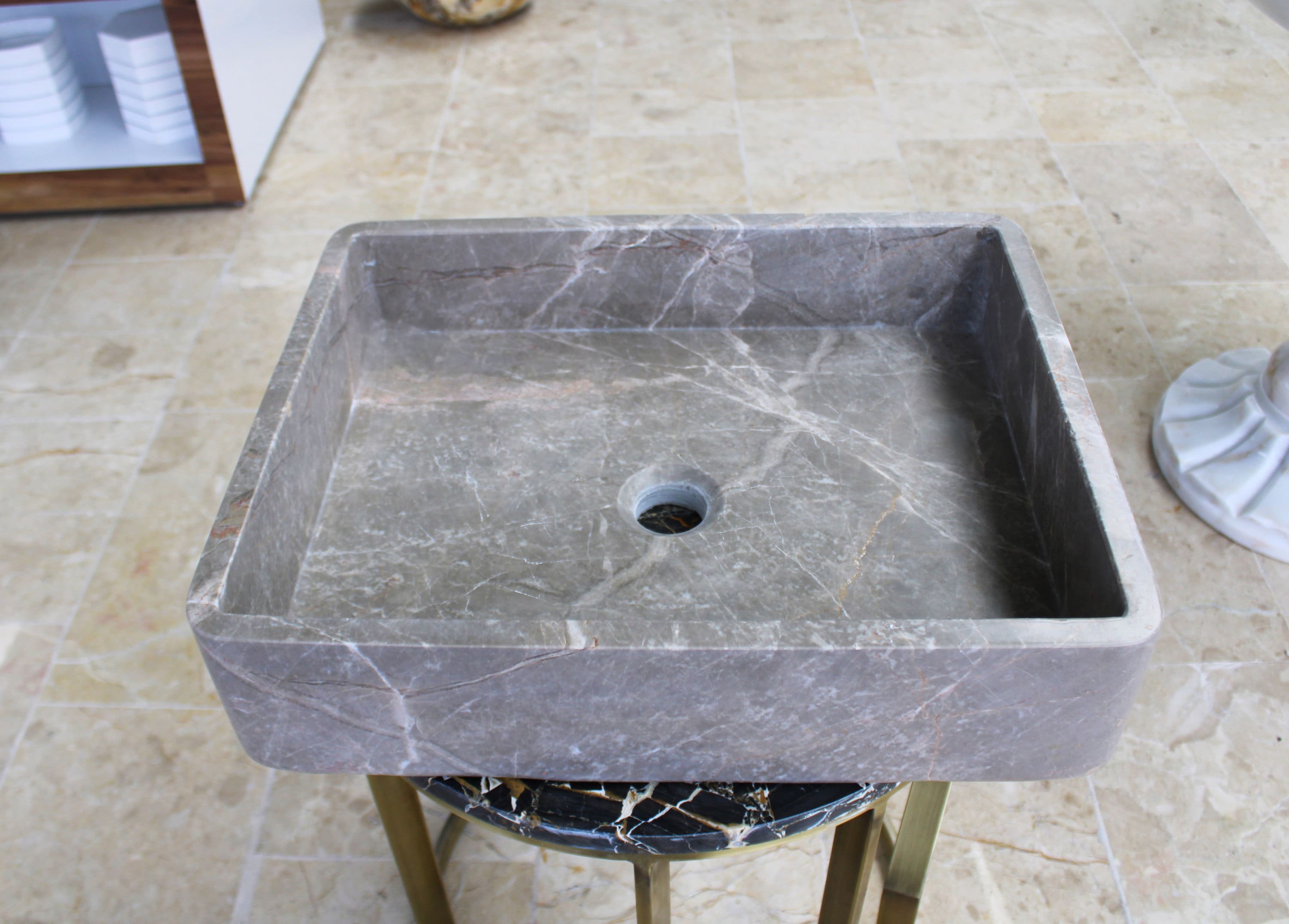 marble♡ Natural Bronze Fantasy Marble Sink, Rectangular Marble Sink