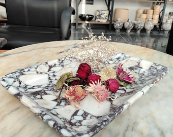 Large Calacatta Viola Marble Tray: Serving Tray, Engagement Gift