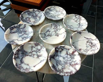 7&quot; (18 cm) elegant marble plate, natural calacatta viola marble, charcuterie plate, serving platter, home gifts, gifts for her