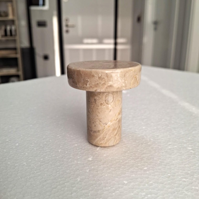 Natural Marble Wall Hook: Jewelry, Purse & Accessory Hanger BEIGE MARBLE