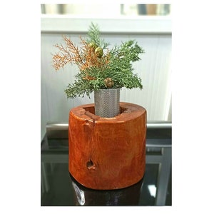 Decorative log, hollow wooden log, rustic wooden vase, suitable for home and shop decor, ornament, home gifts, gifts for her, gifts for him