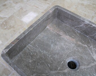 Natural Bronze Fantasy Marble Sink, Rectangular Marble Sink