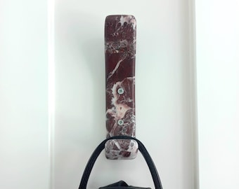Rosso Levanto Marble Wall Hanger: Handmade Jewelry & Key Hook