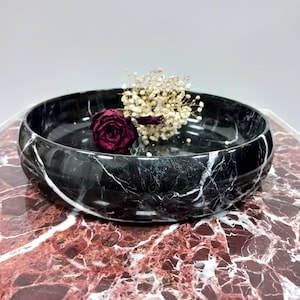 10 "(10 ") Marmor Servierschale, natürliche Alexandrette schwarze Marmorplatte, weiß gemaserte & dekorative Schale zum Servieren von Kuchen, Geschenke für Zuhause