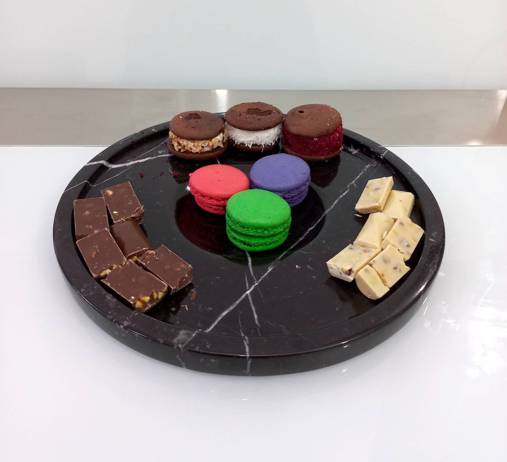 10 Marble Serving Platter Natural Black Marble Platter Etsy