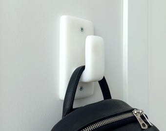 Milk White Marble Wall Hook: Handmade Purse & Jewelry Hanger