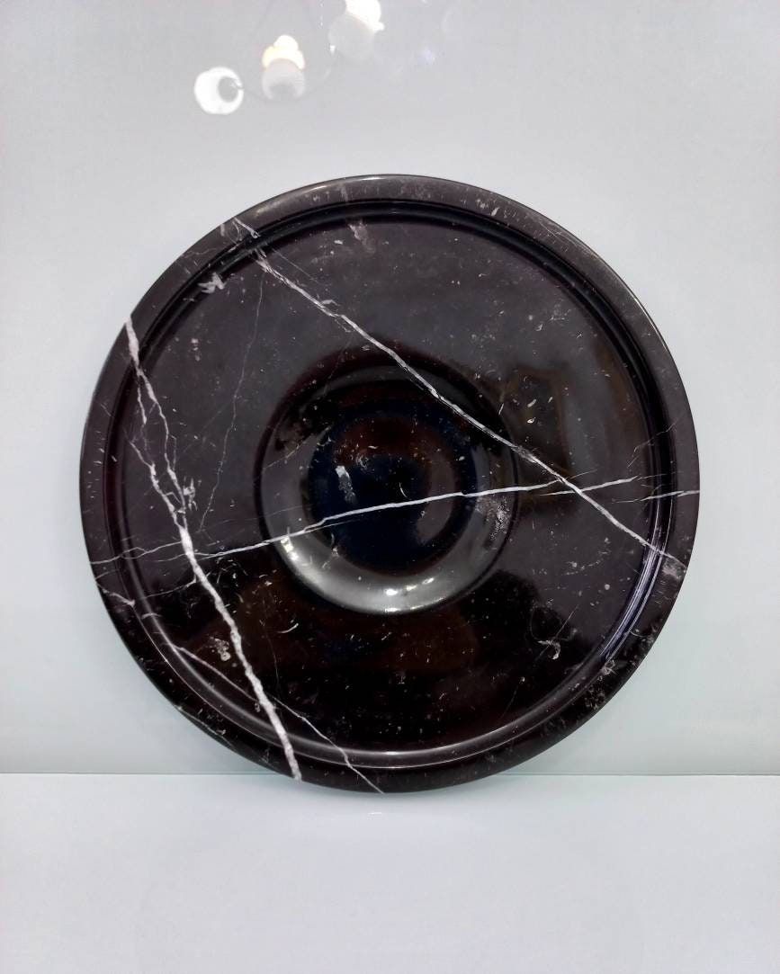 10 Marble Serving Platter Natural Black Marble Platter Etsy