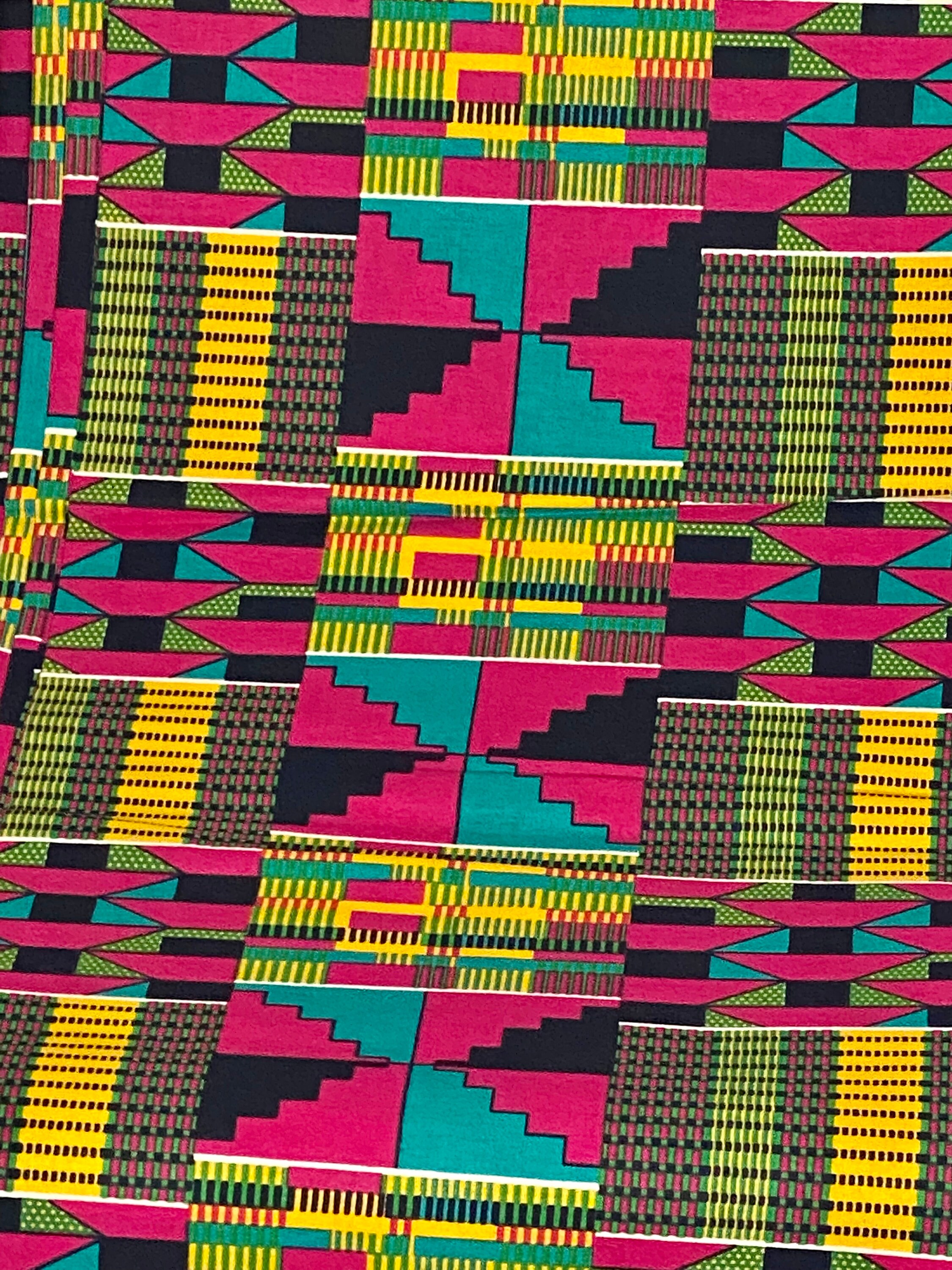 Pink Kente Fabric African Fabric 6 Yards Ankara Fabric | Etsy