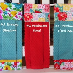 Hanging Kitchen Towel ~ Pioneer Woman ~ Breezy Blossom ~ Patchwork Floral ~ Hanging Oven Towel ~ Handmade