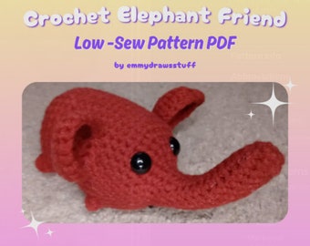 Elefante de costura baja // Patrón de ganchillo PDF
