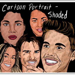 Custom Personalized Portrait from Photo, Family Portrait, Portrait Cartoon Illustration