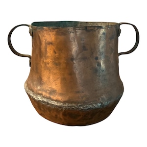 Early 19th Century Colonial era  stamped hand made copper cauldron / pot