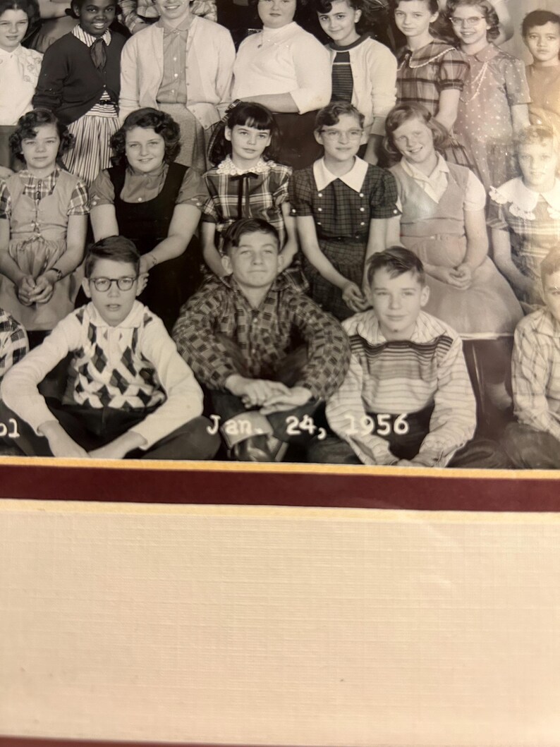 Retro Class Photo Dated 1956 Vintage Class Photo Black and White for Bell Road School ...