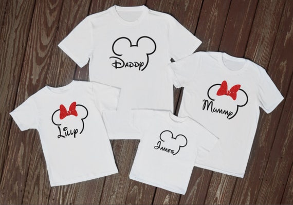 familiares a juego Mickey y Minnie tops - Etsy España